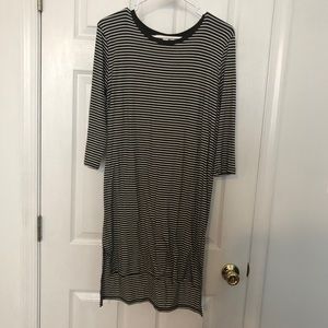 Francesca’s olive green striped dress